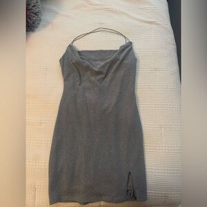 City Studio Strapless Silver Dress